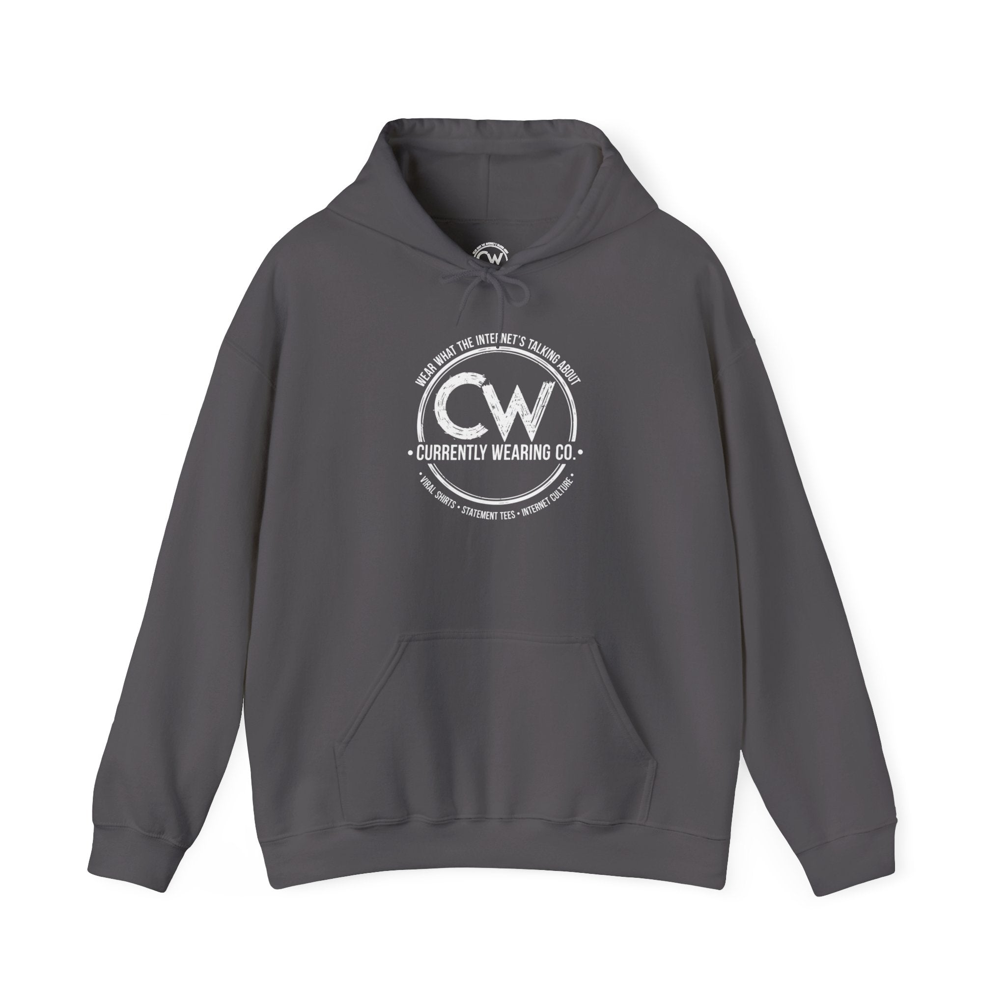 Currently Wearing Co Signature Logo Hoodie - Wear What the Internet's Talking About Hoodie - CW Brand Streetwear Hoodie - Internet Culture Sweatshirt, Cozy Unisex Hoodie for Everyday Wear, Gift for Her, Birthday Present, Casual Style, Fashionable Layering
