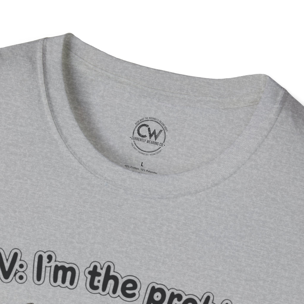 POV I'm the Problem Shirt - Funny Self Aware Tee - Chaotic Energy Shirt - Mental Health Humor T-Shirt Playful Graphic Tee for Everyday Fun, Perfect Gift, Casual Wear, Women's Humor T-Shirt, Self-Deprecating Humor Tee