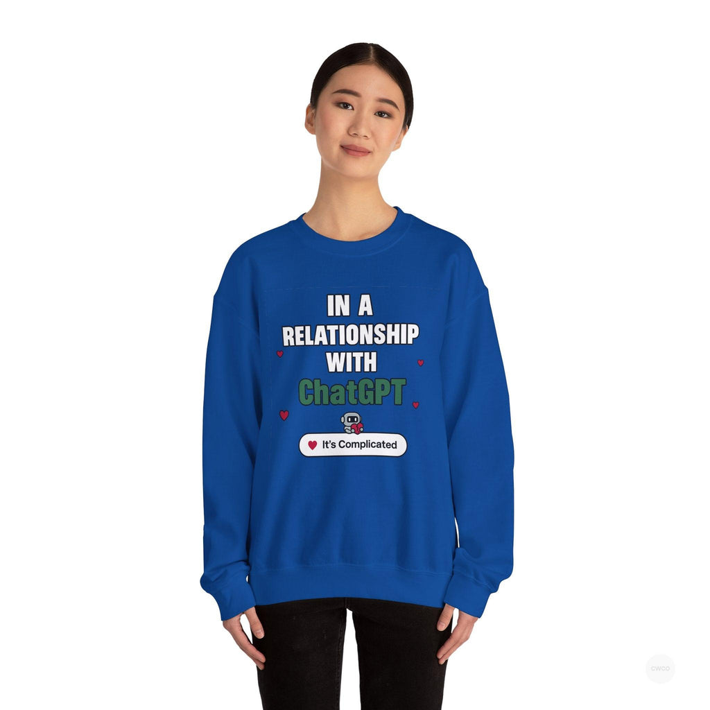 In a Relationship with ChatGPT - It's Complicated Funny, Viral Humor Sweatshirt, Gift for Tech Lovers, Cozy Crewneck, Humor Apparel, Cute Relationship Sweatshirt, Valentine's Gift