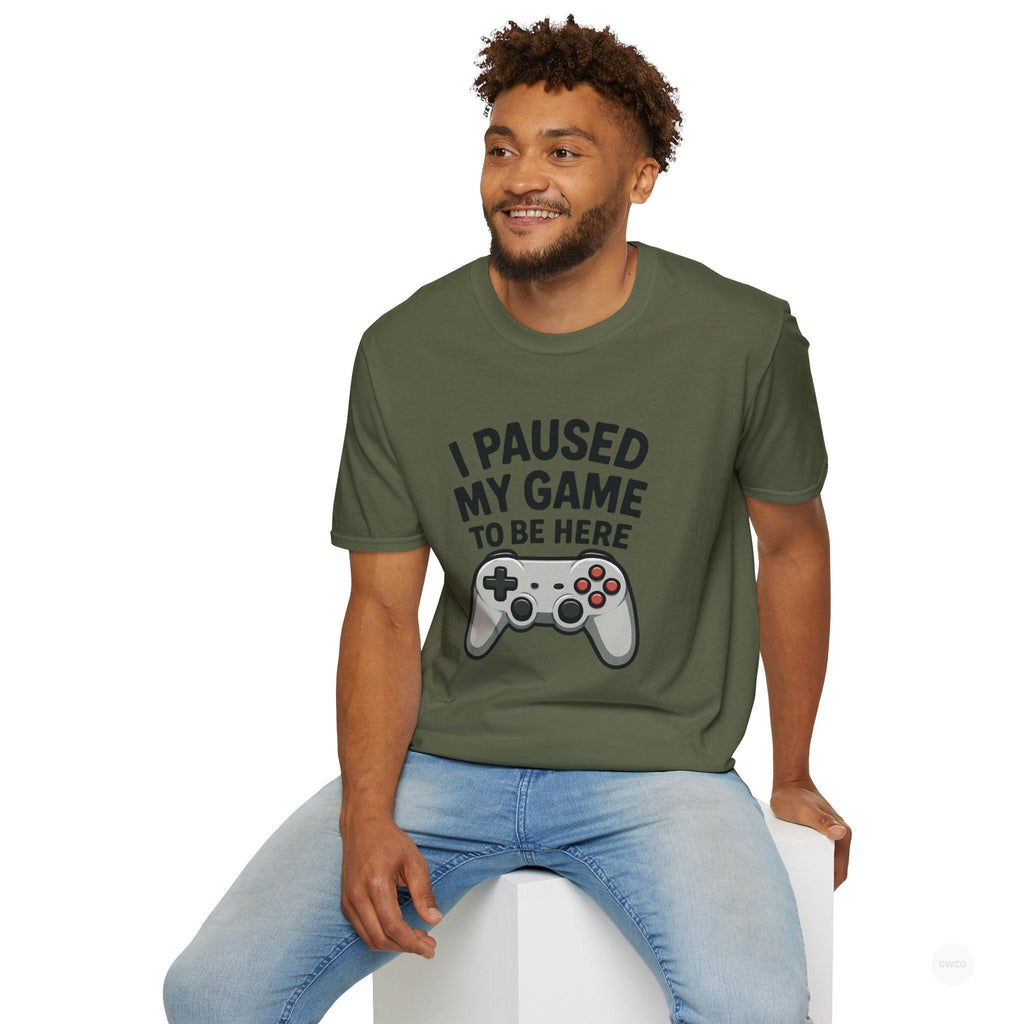 Gaming T-Shirt, I Paused My Game to Be Here Tee, Unisex Gamer Shirt, Fun Gift for Gamers, Casual Wear, Birthday Present
