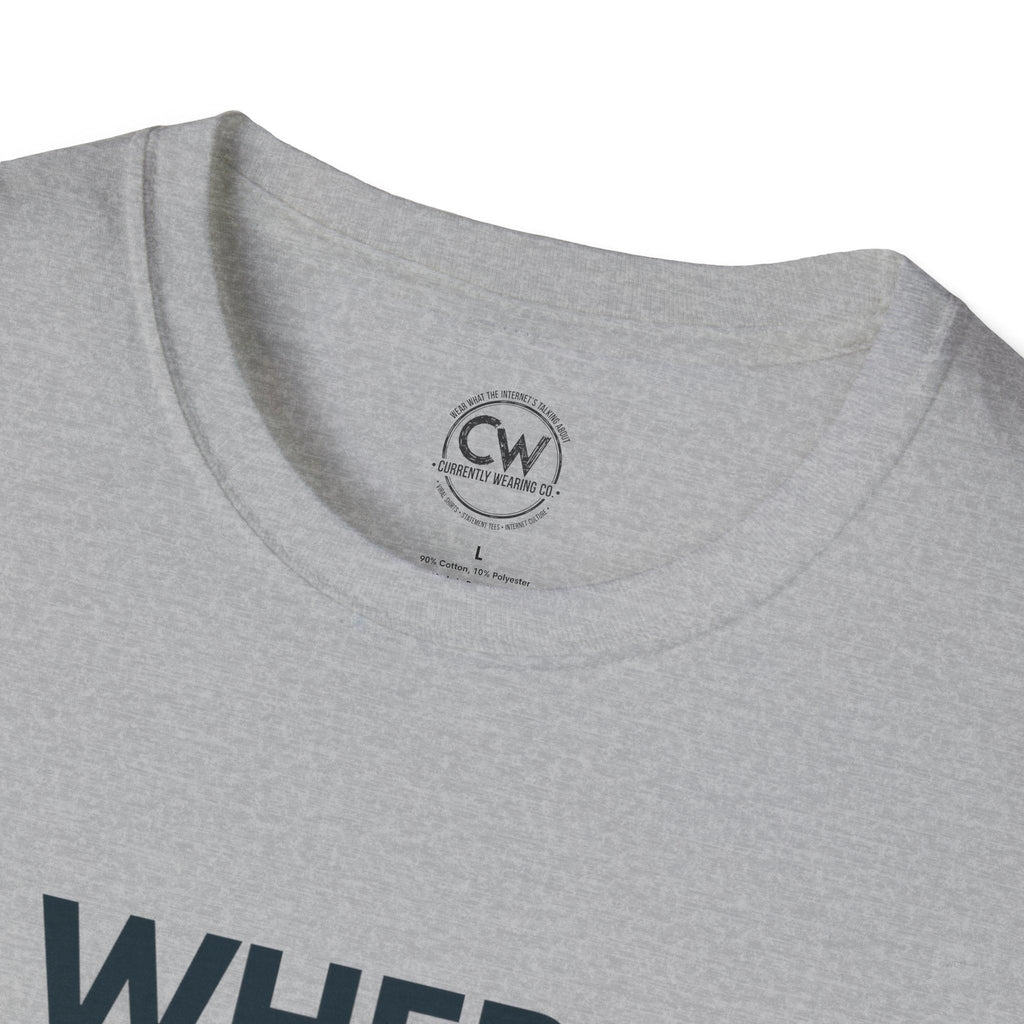 WHERE IS SATOSHI? – Bitcoin Mystery Tee, Unisex Softstyle T-Shirt - Trendy Crypto Tee, Bitcoin Gift, Casual Wear, Tech Lover Apparel, Statement Shirt