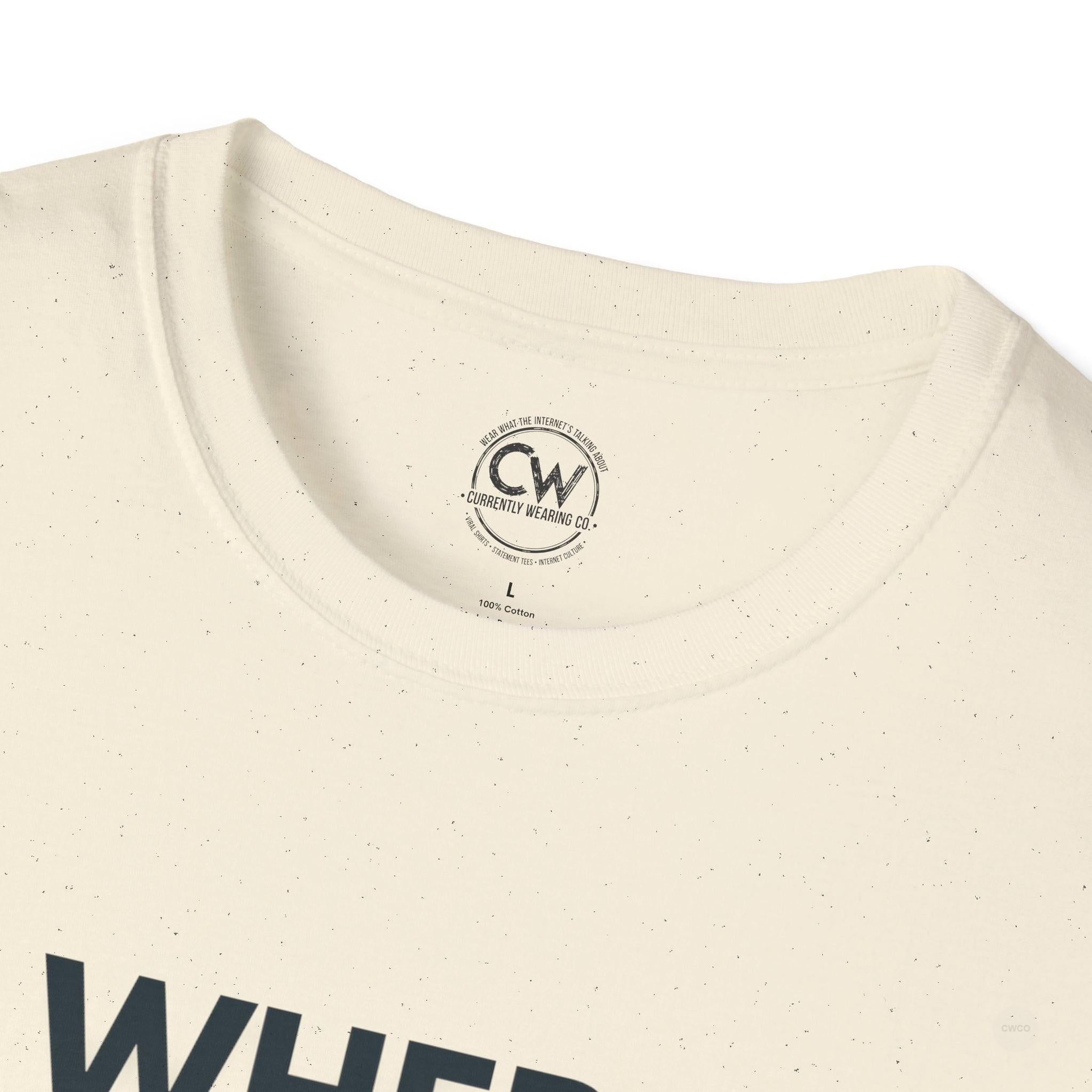 WHERE IS SATOSHI? – Bitcoin Mystery Tee, Unisex Softstyle T-Shirt - Trendy Crypto Tee, Bitcoin Gift, Casual Wear, Tech Lover Apparel, Statement Shirt