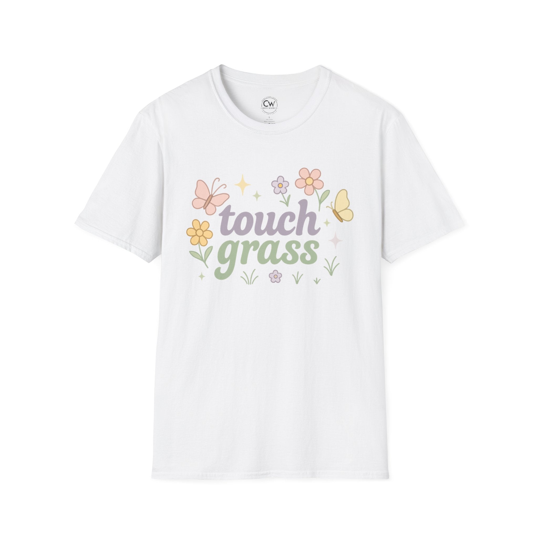 Touch Grass Shirt - Funny Internet Slang Tee, Chronically Online Shirt, Self-Aware Humor Tee, Go Outside Reminder Shirt, Unisex Softstyle T-Shirt - Nature-Inspired Floral Tee
