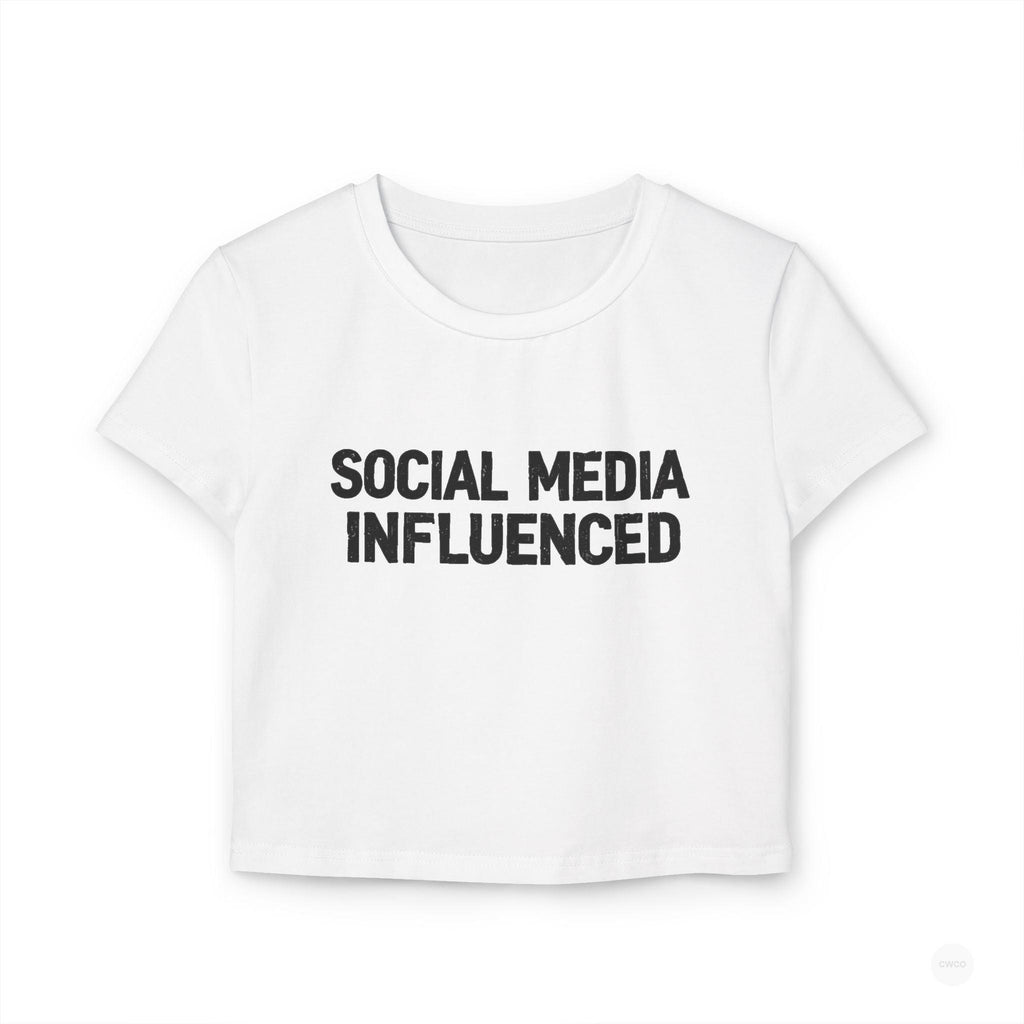 "Social Media Influenced" Funny Graphic Tee - Internet Culture Humor Shirt Casual Women's Top, Gift for Influencers, Cute Graphic Tee, Daily Wear Shirt