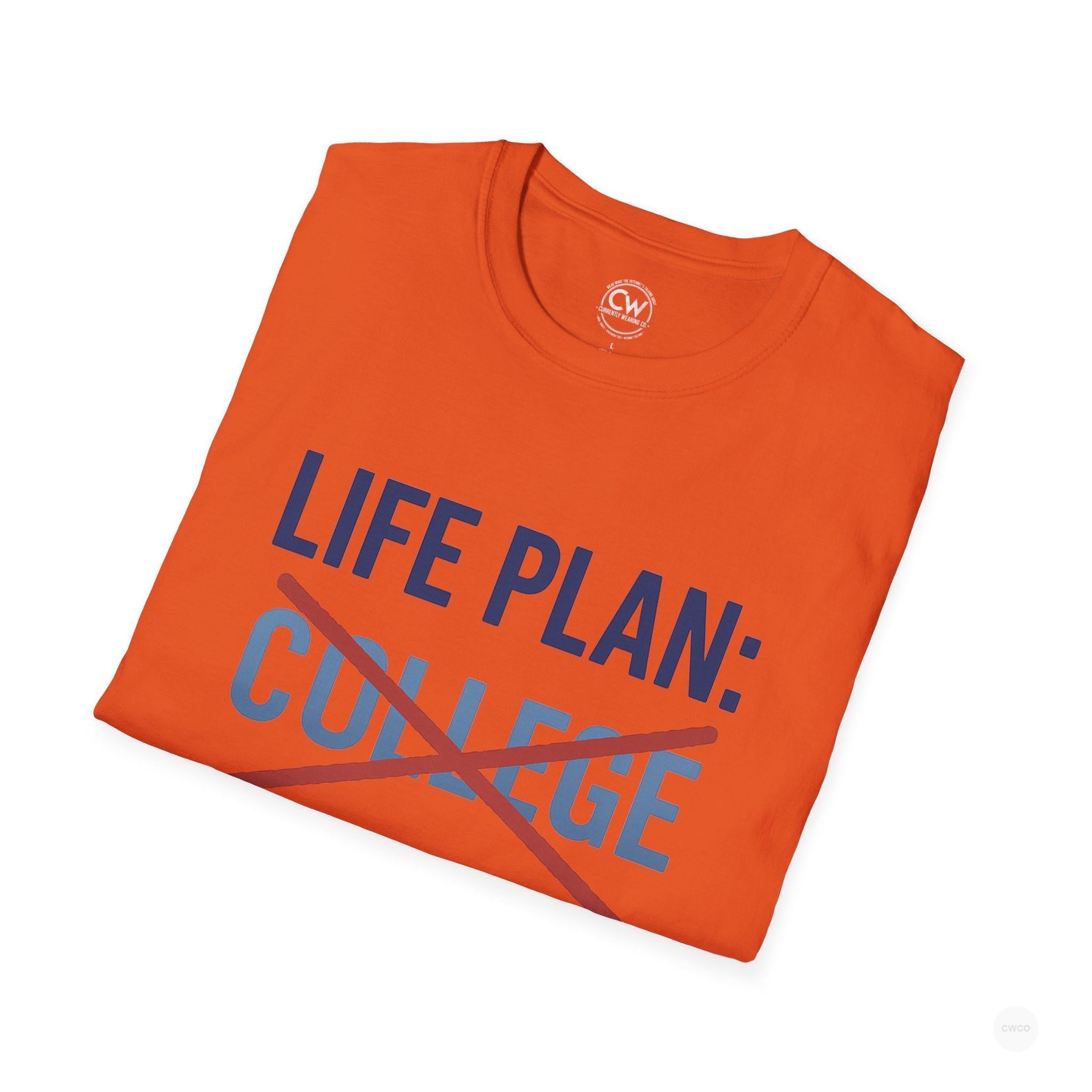 Life Plan: AI Skills T-Shirt, Unisex Softstyle T-Shirt, Funny Graphic Tee, Learning Humor, Casual Wear, College Student Gift