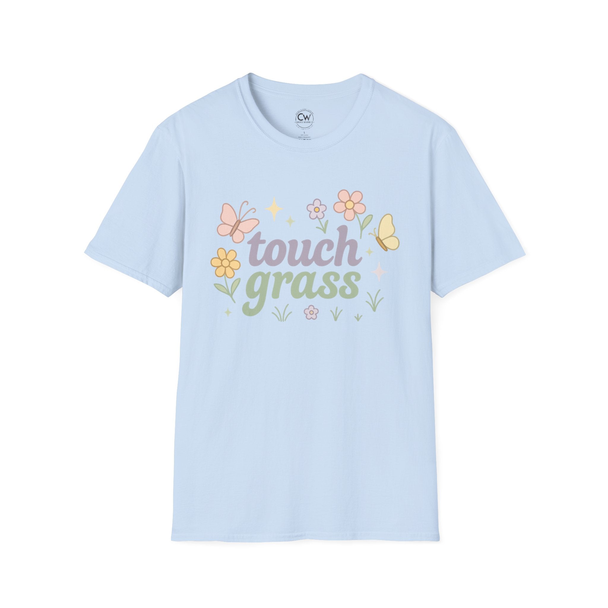 Touch Grass Shirt - Funny Internet Slang Tee, Chronically Online Shirt, Self-Aware Humor Tee, Go Outside Reminder Shirt, Unisex Softstyle T-Shirt - Nature-Inspired Floral Tee