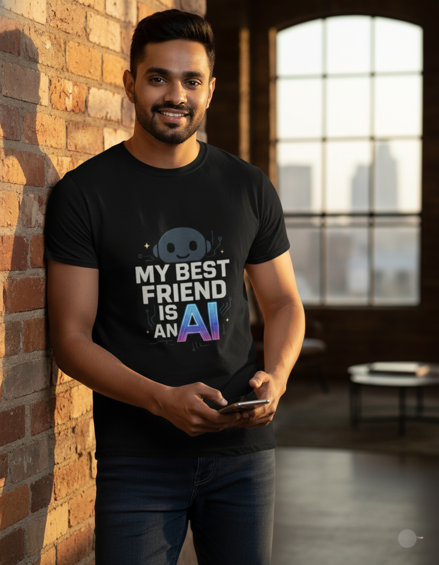 My Best Friend is an AI Graphic Tee - Tech Humor Shirt - Fun Gift for Tech Lovers, Birthday, Casual Wear, Geeky Apparel, Unique Friendship Tee