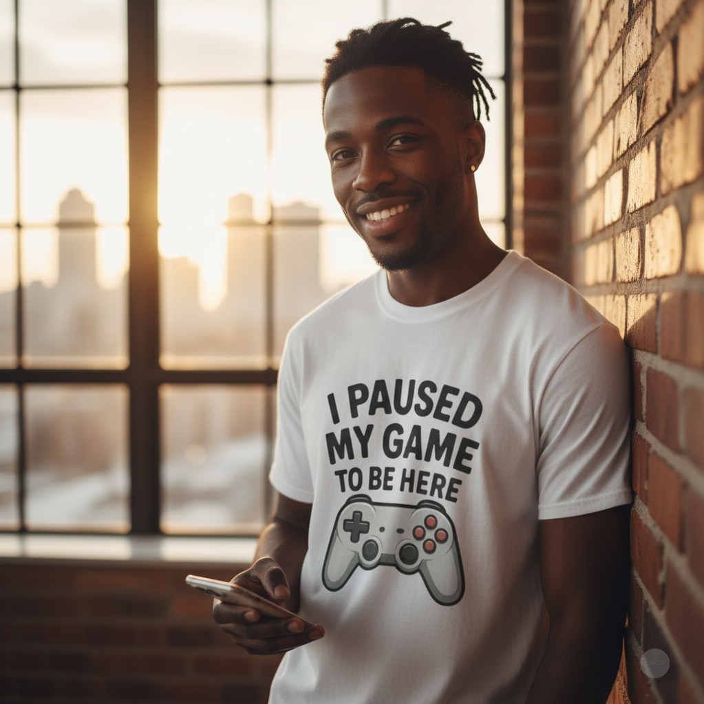 Gaming T-Shirt, I Paused My Game to Be Here Tee, Unisex Gamer Shirt, Fun Gift for Gamers, Casual Wear, Birthday Present