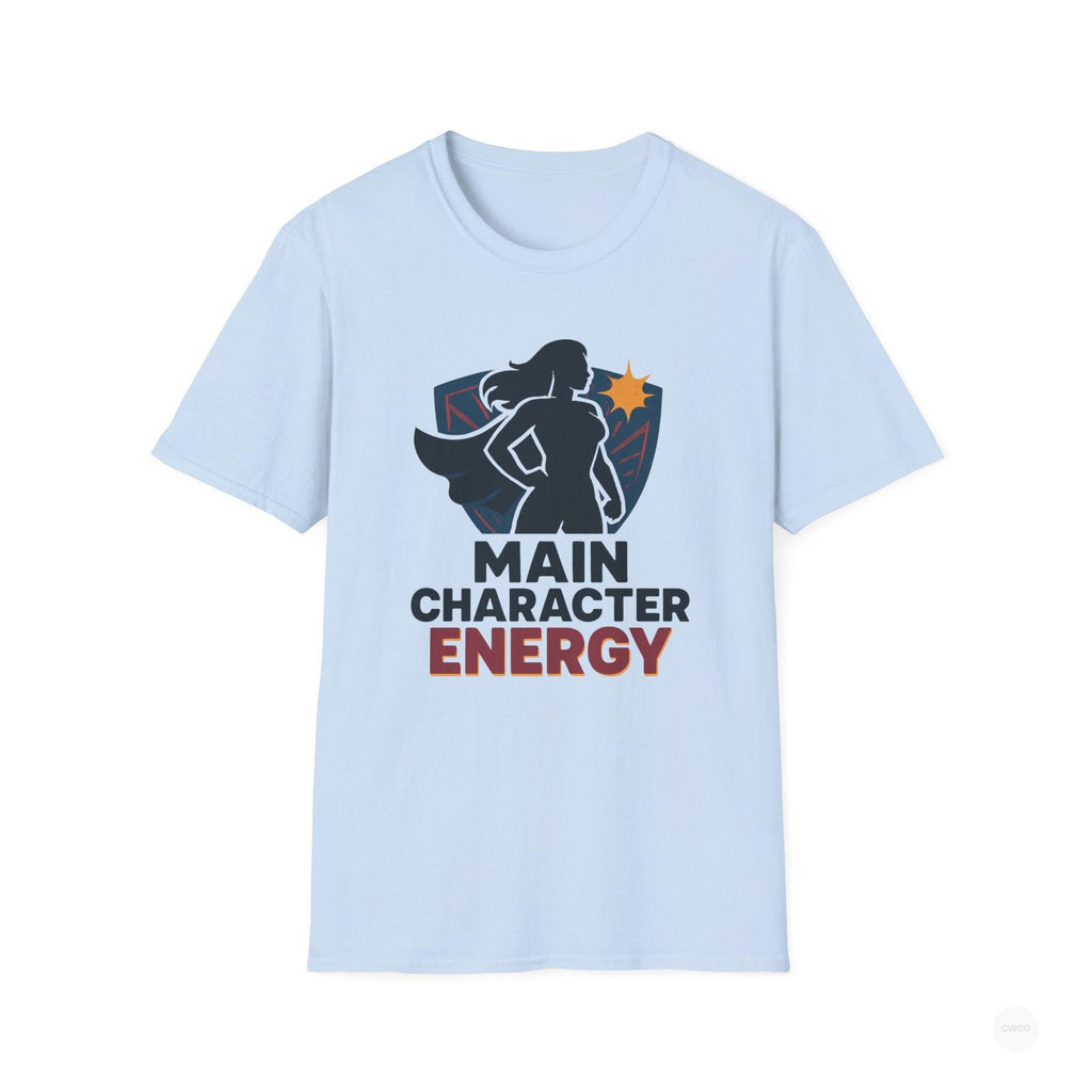 Main Character Energy Graphic Tee - Empowerment Statement Unisex Softstyle T-Shirt | Gift for Her, Women Empowerment, Casual Wear, Birthday, Positive Vibes