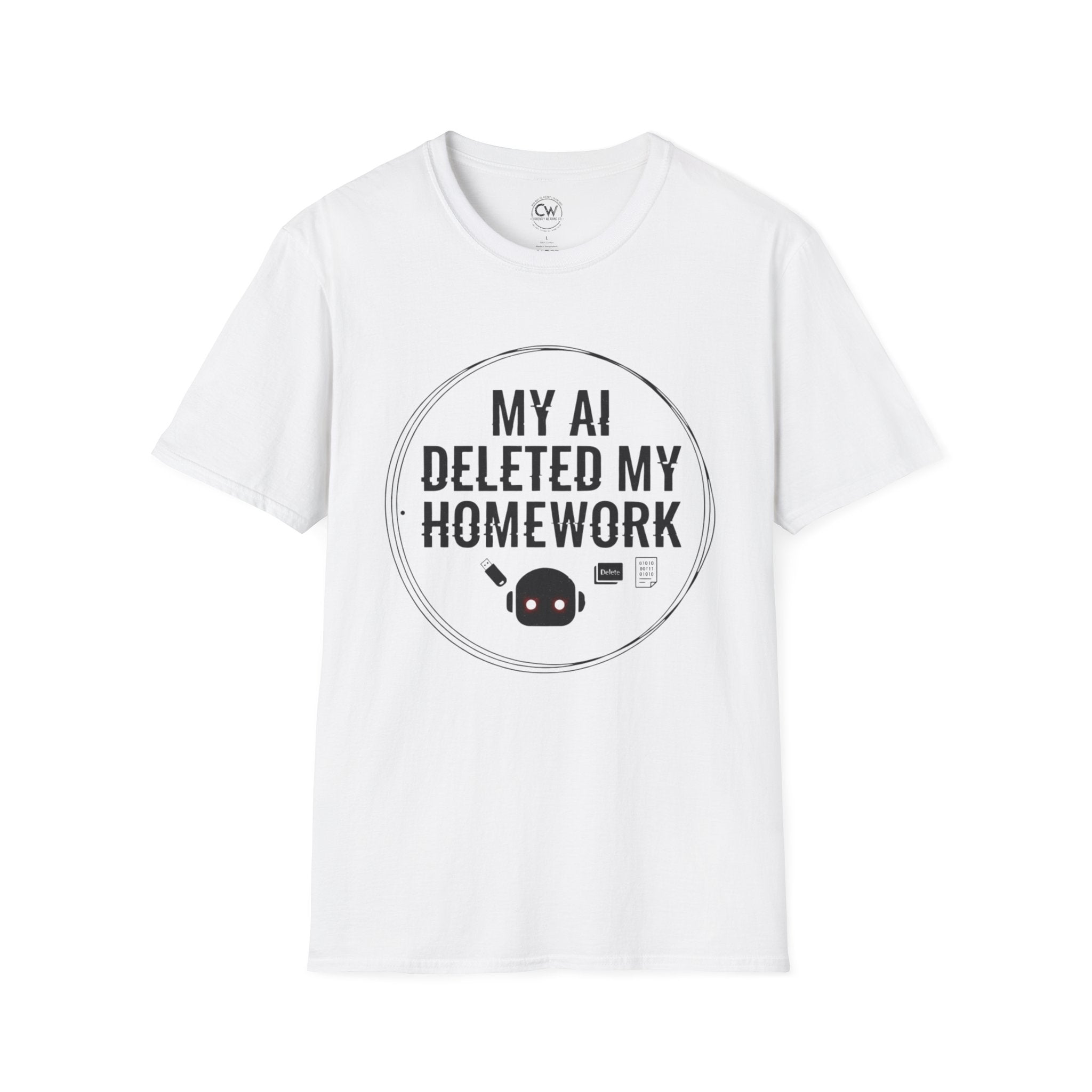 My AI Deleted My Homework Shirt - Funny Student Excuse Tee - AI Homework Humor Shirt - Tech Student Gift T-Shirt Funny AI Homework T-Shirt, Unisex Tee for Students, Gift for Tech Lovers, Humor Shirt for School, Casual Wear, Birthday Present