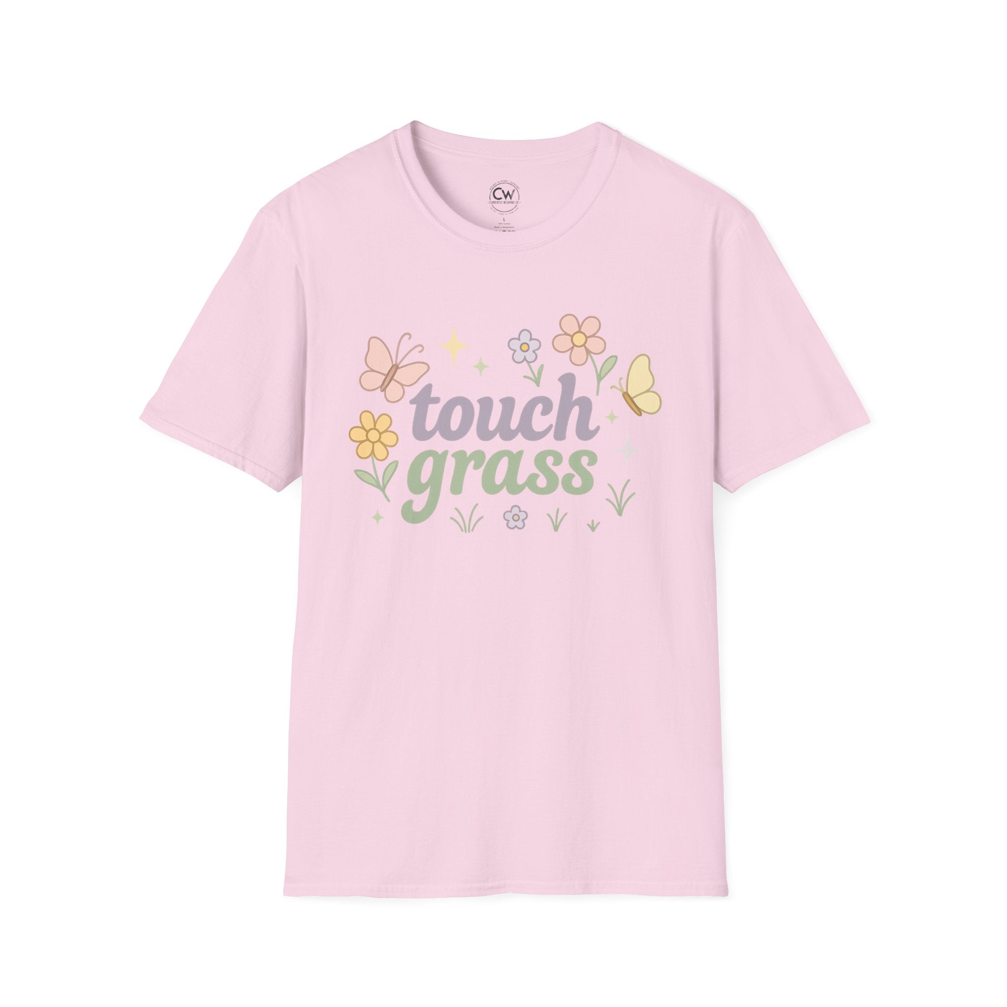 Touch Grass Shirt - Funny Internet Slang Tee, Chronically Online Shirt, Self-Aware Humor Tee, Go Outside Reminder Shirt, Unisex Softstyle T-Shirt - Nature-Inspired Floral Tee